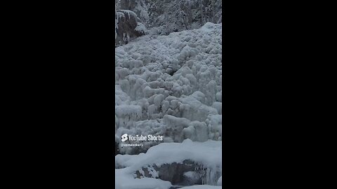 Frozen waterfall #Subscribe #Alaska #Waterfall #Frozen #Winter #Shorts #Hiking #Camping #fyp #Nature