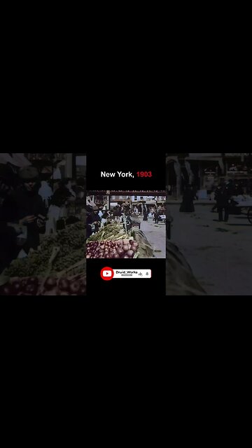 New York, 1903: A Busy Fruit Market, Lower East Side Manhattan | 60fps, Colorized, AI Enhanced