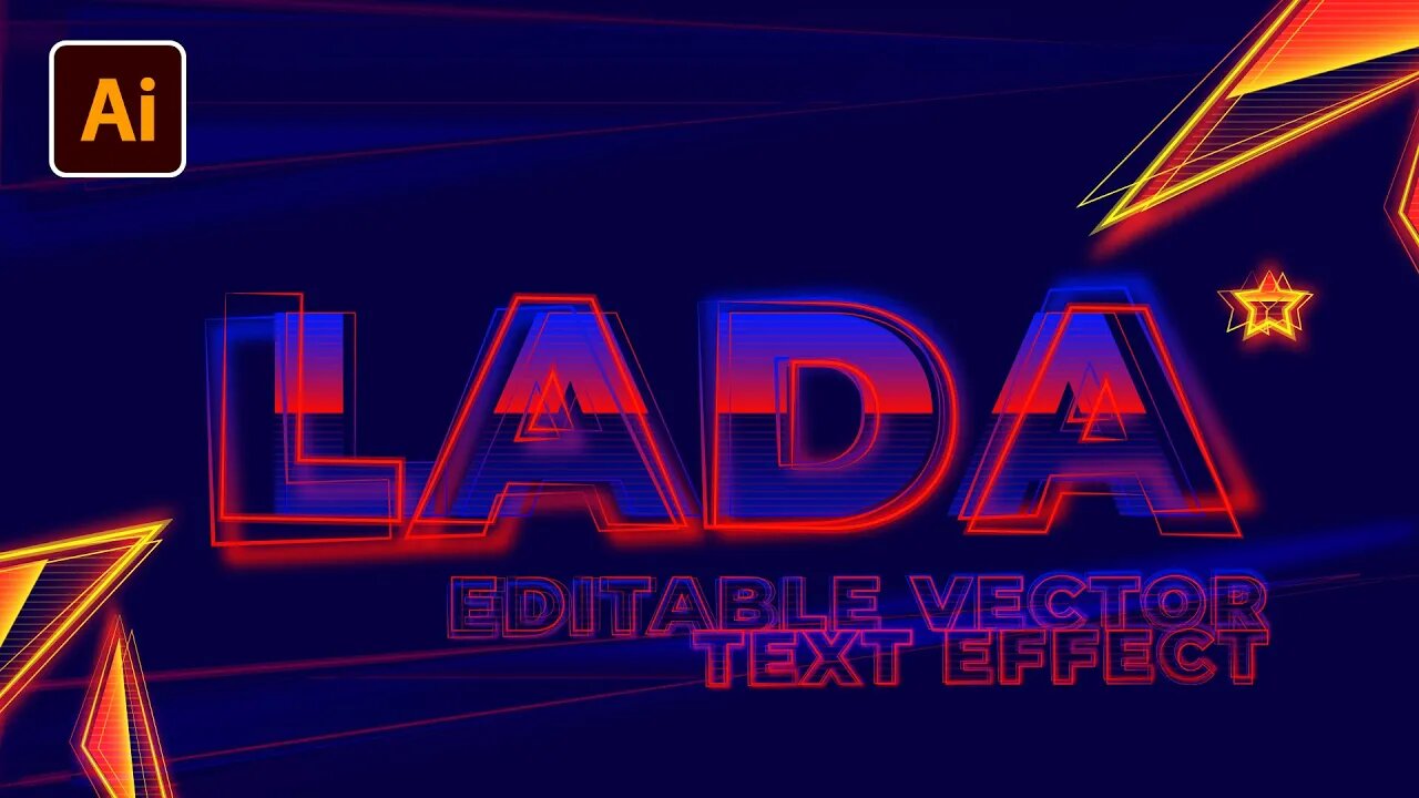 Create Editable Vector Futuristic Text Effect in Adobe Illustrator Tutorial