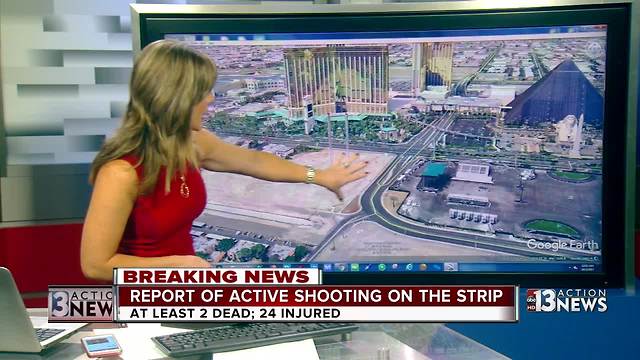 Explanation of where the shooting took place on Las Vegas Strip