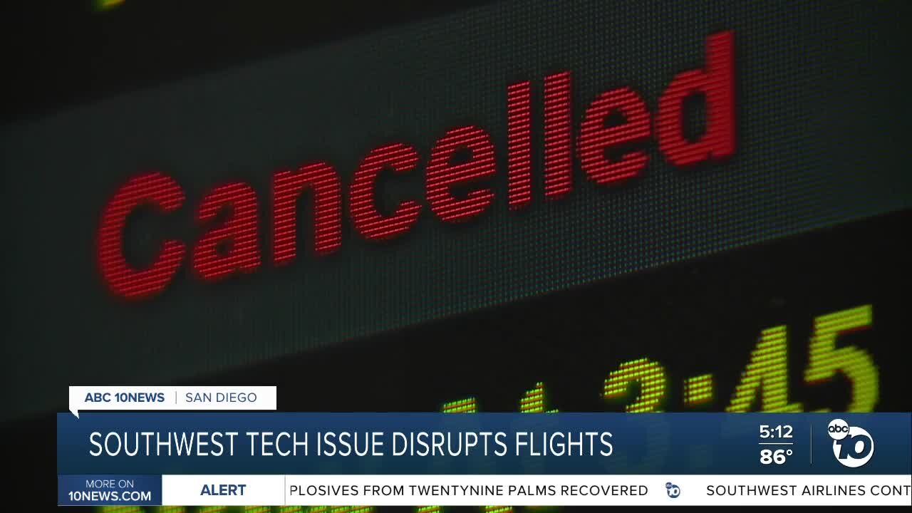Technical issues disrupt flights with Southwest Airlines