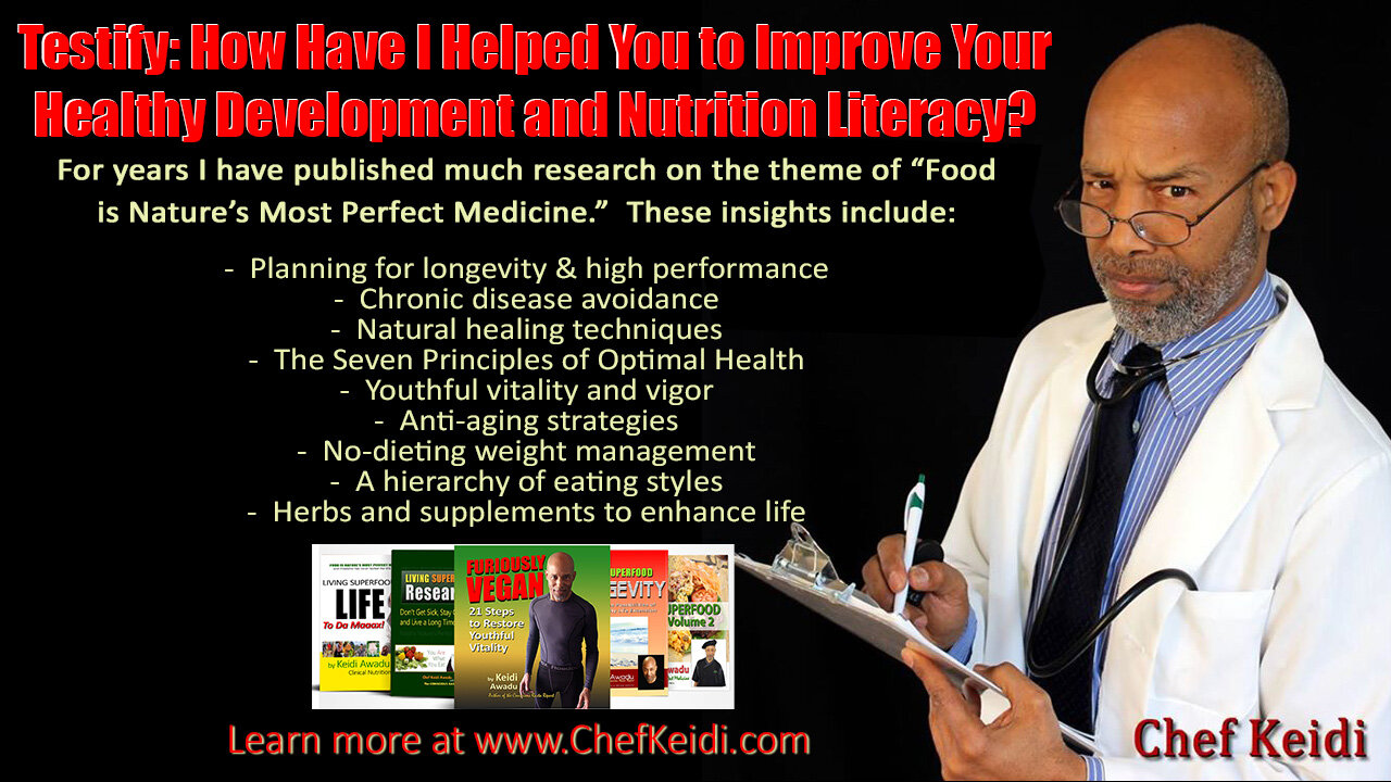 Testify: How Have I Helped Improve Your Health, Wellness, and Nutrition Literacy?