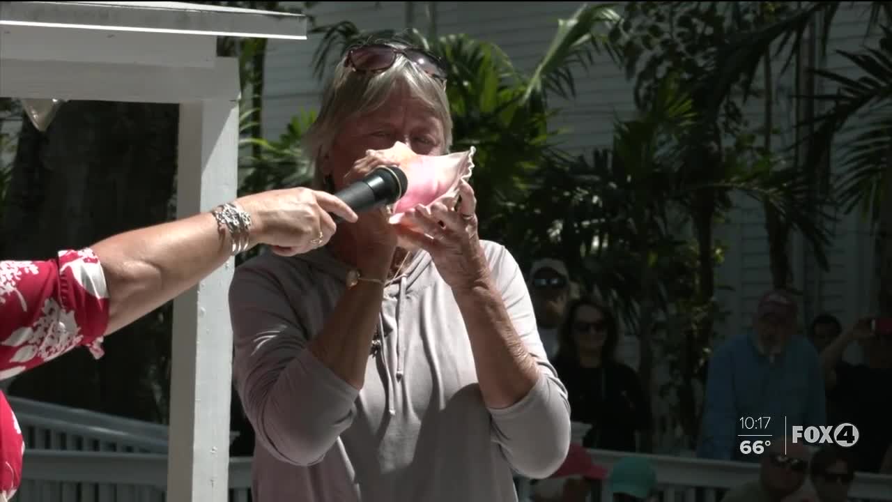 Key West holds conch shell blowing contest