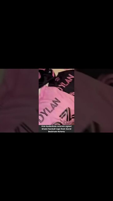 Kim Kardashian receives signed Miami football tops from David Beckham #shorts