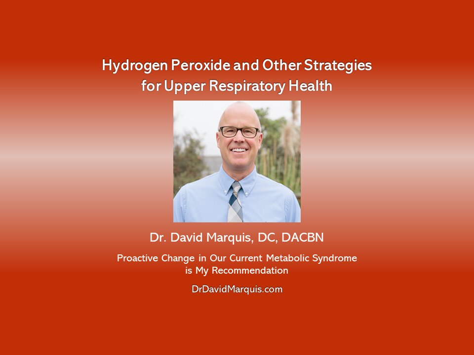 Upper Respiratory: Hydrogen Peroxide & Clearing Strategies