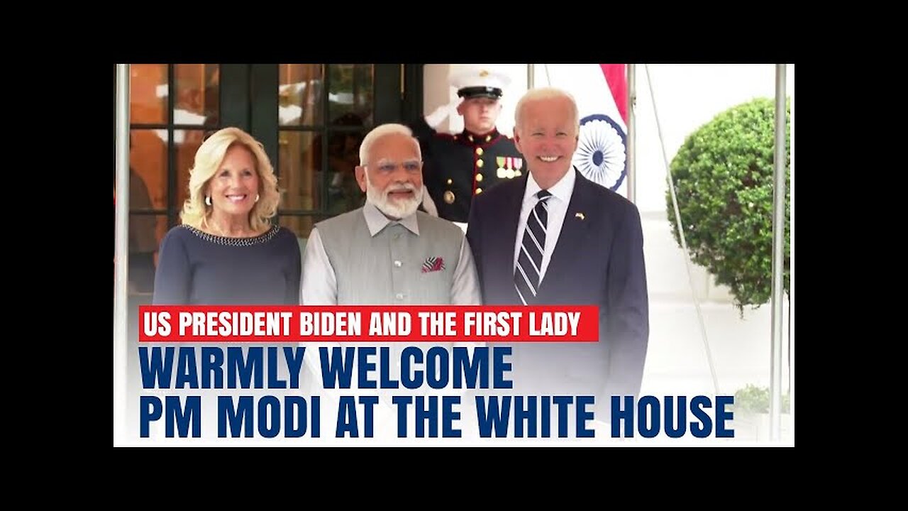 US President Biden and the First Lady warmly welcome PM Modi at the White House