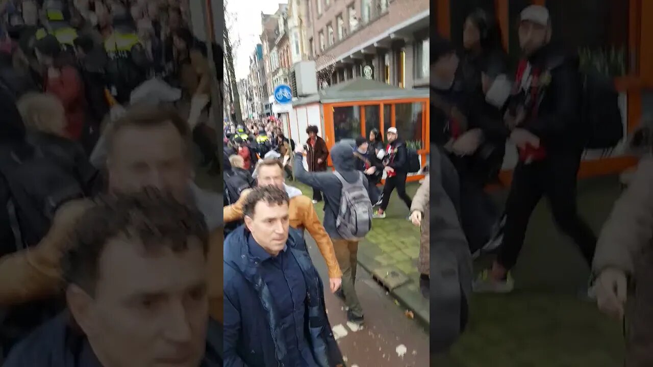 Protestors and Riot Police Clash in Amsterdam Over COVID Lockdowns and Mandates