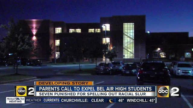 Photo spelling out racial slur spurs calls for expulsion at Bel Air High School