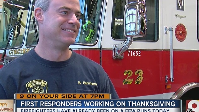 First responders working on Thanksgiving