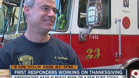 First responders working on Thanksgiving