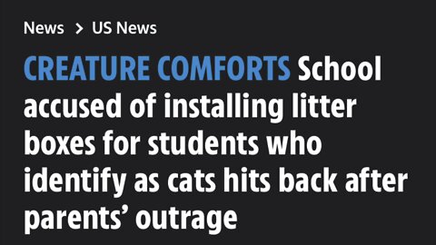 School Puts Litter Box In Bathroom Because Student Identified As Cat