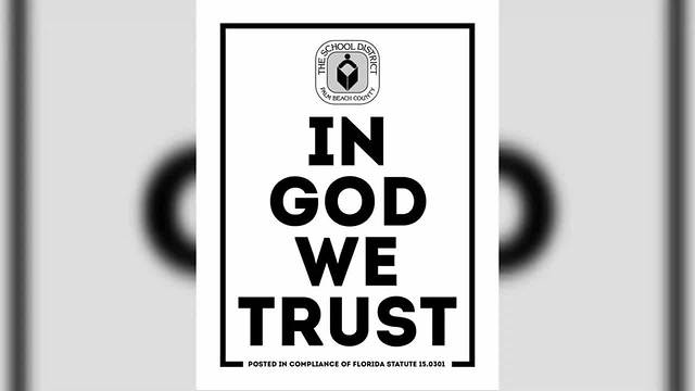 'In God We Trust' signs now in all Florida schools