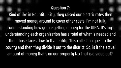 Special Districts: Question 7 Bountiful Property Tax Divided Out