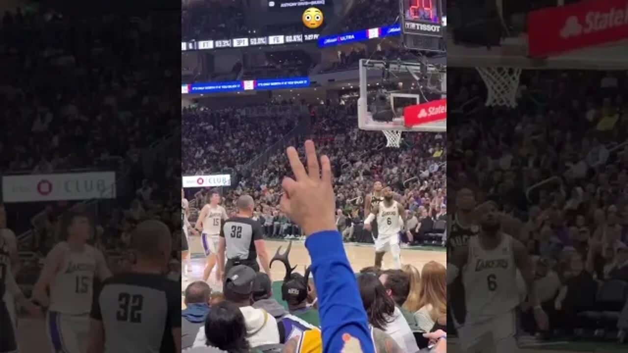 LeBron James Court Side View Vs Bucks