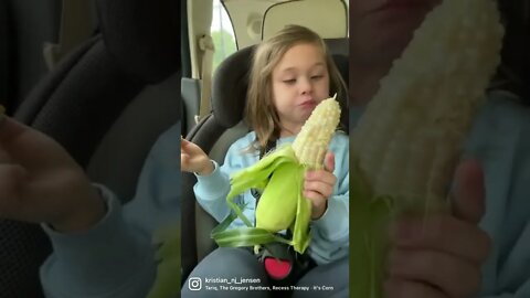 This girl loves her corn! #shorts