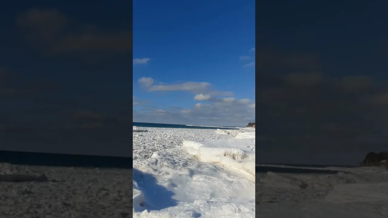 Grand Traverse Bay Frozen Winter View