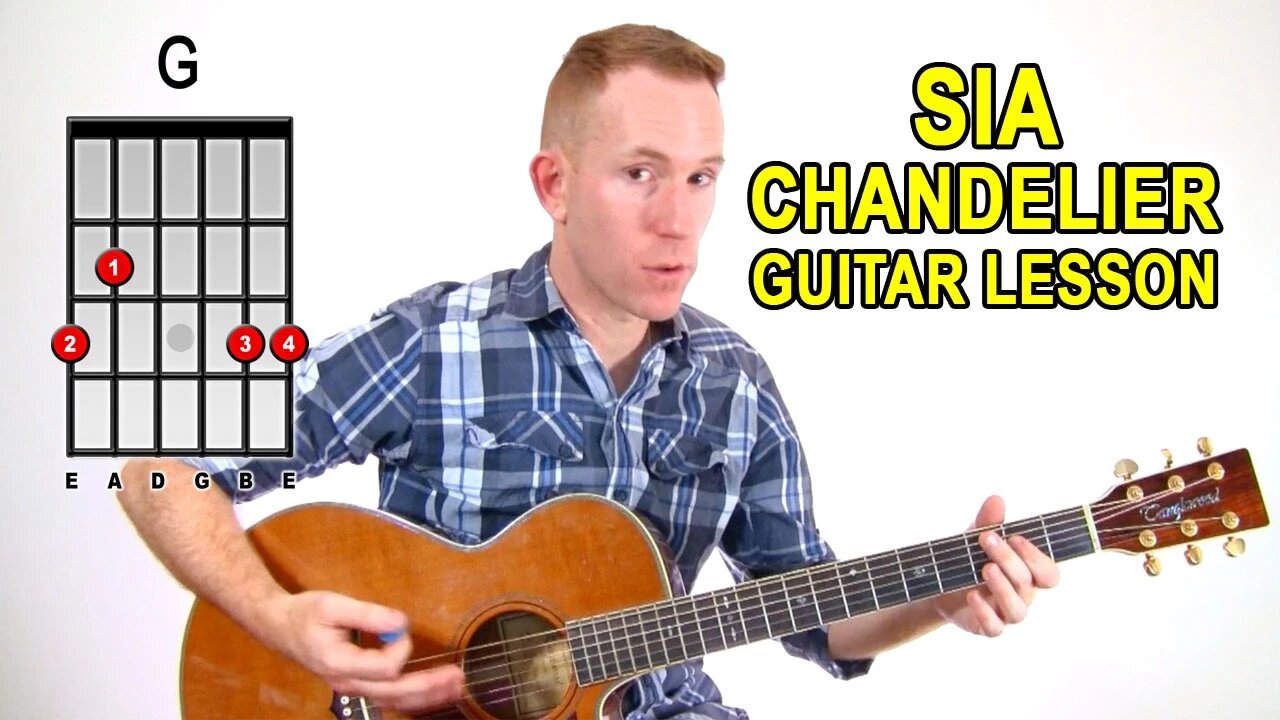 SIA ★ Chandelier ★ Acoustic Guitar Lesson - Easy How To Play Tutorial