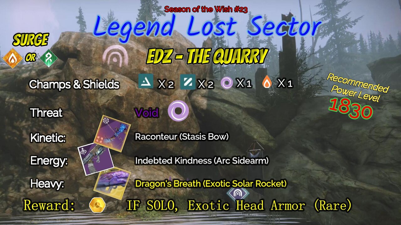 Destiny 2 Legend Lost Sector: EDZ - The Quarry on my Arc Hunter 2-12-24