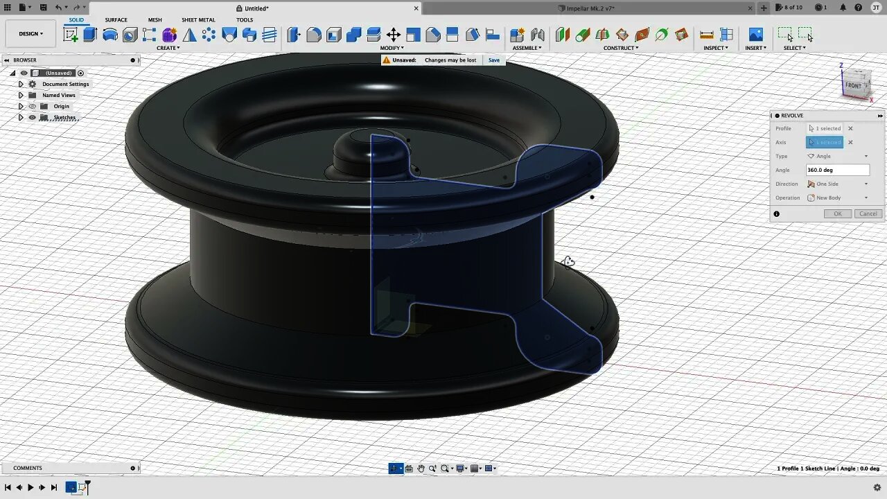 Fusion360 3D Part.2 (Revolve). The absolute beginner tutorial help series.