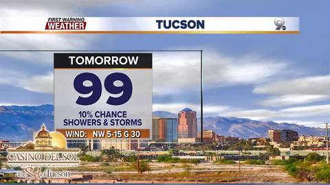 Storm chance weakens, temps strengthen