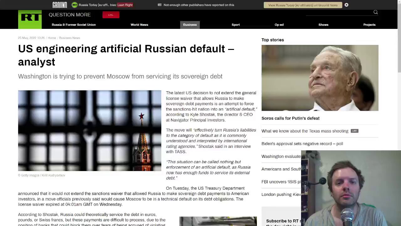 US attempting to engineer 'artificial default' on Russian