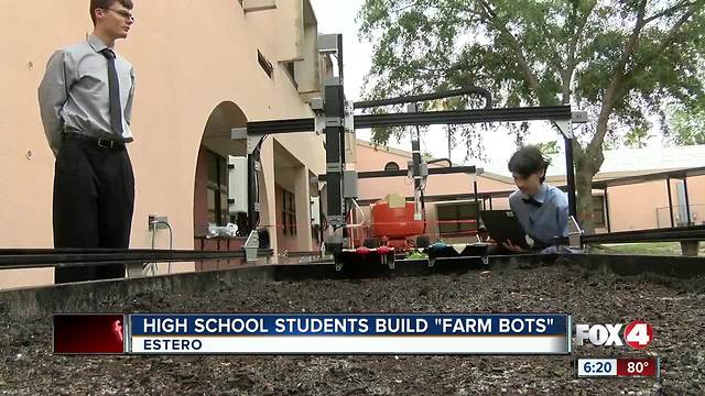 High school students design and build "Farm Bots"