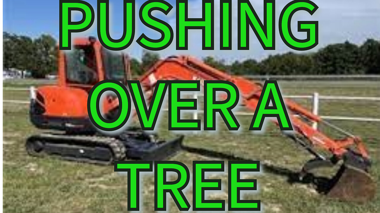 Mini Excavator Pushing A Tree Over #jamesofalltrades #subscribe #diy #follow #firewood