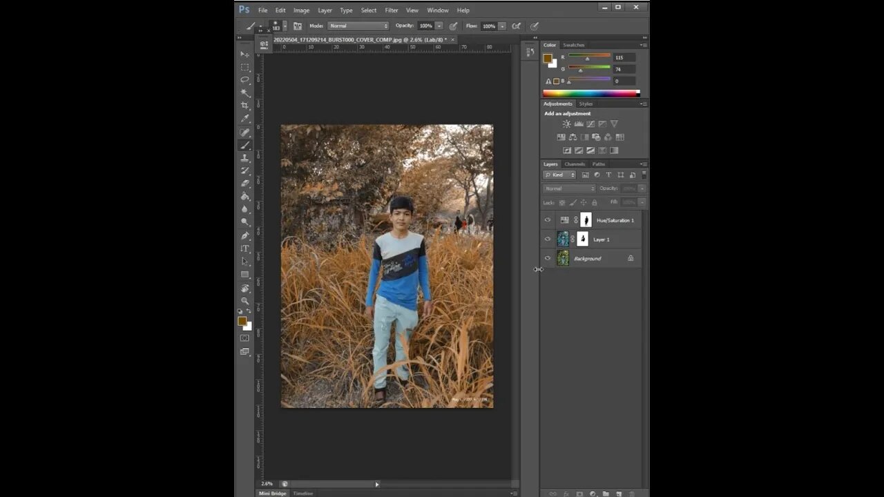 Moddy Red-Black Photo Background Colour Gradding in Photoshop cs6 #photoshop