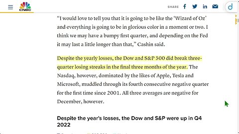 股市下跌結束華爾街自 2008 年以來最糟糕的一年，標準普爾 500 指數到 2022 年下跌近 20%