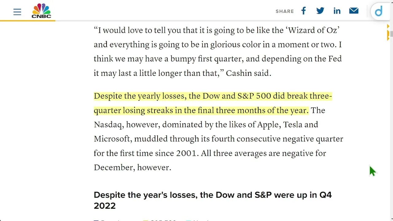 股市下跌結束華爾街自 2008 年以來最糟糕的一年，標準普爾 500 指數到 2022 年下跌近 20%