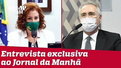 Carla Zambelli questiona parcialidade de Renan Calheiros na CPI da Covid