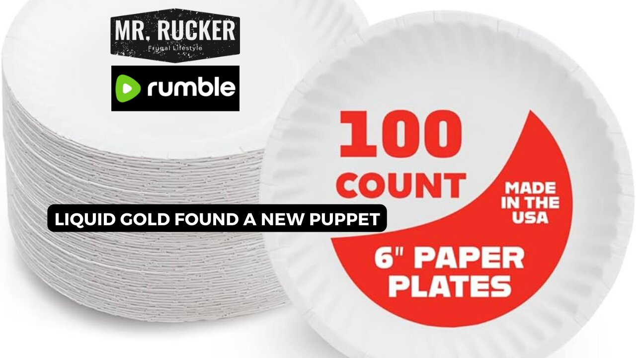 Liquid Gold found a new puppet and she likes paper plates