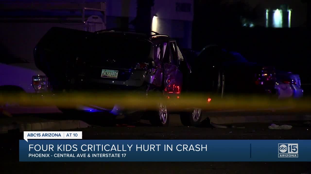 Four kids critically hurt in Phoenix crash