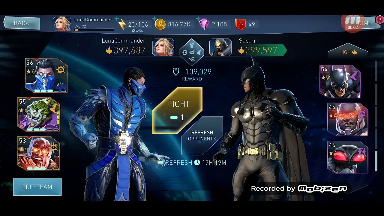 Injustice 2 Subzero & Ninja Joker & Red Lantern Leader take on Triple Purple Team