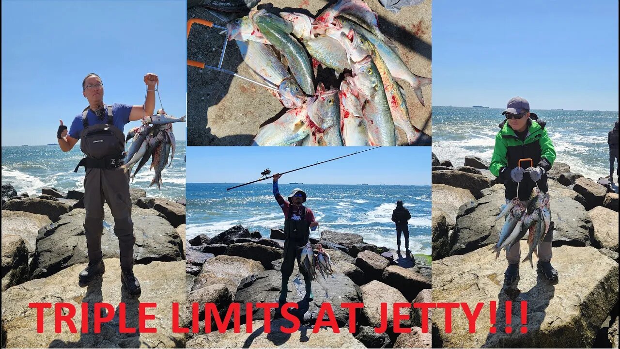 *TRIPLE LIMITS!!!* Fishing the JETTY! Sept 1st, 2023