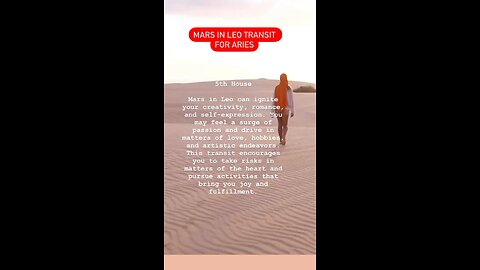 ARIES♈️- MARS IN LEO TRANSIT #aries #marsinleo #tarotary (what you need to know)