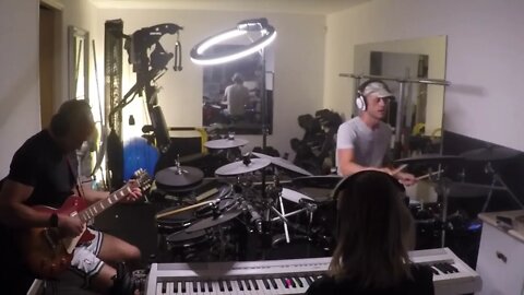 Ultra-high tempo rippin' to swing groove improv Pt 2 piano guitar drums - JHE 9/11/22