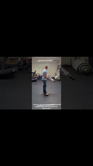 Moment UFC champion Sean Strickland chases a man with flamethrower #shorts #ufc #ufcchampion