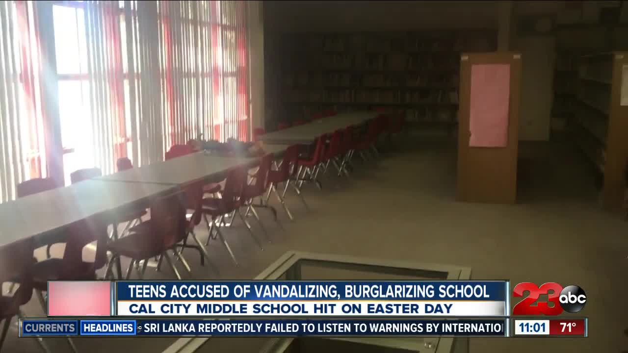 Teens accused of vandalizing, burglarizing school