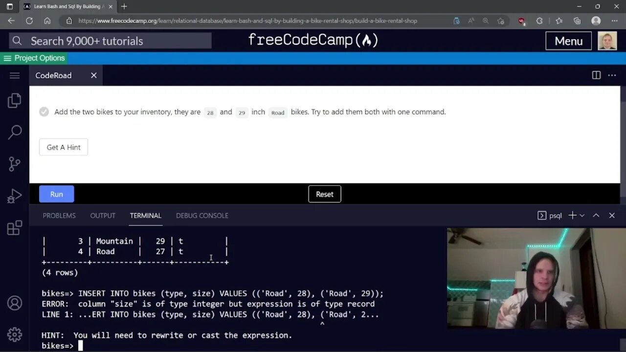 Learn Bash and SQL by Building a Bike Rental Shop | FreeCodeCamp