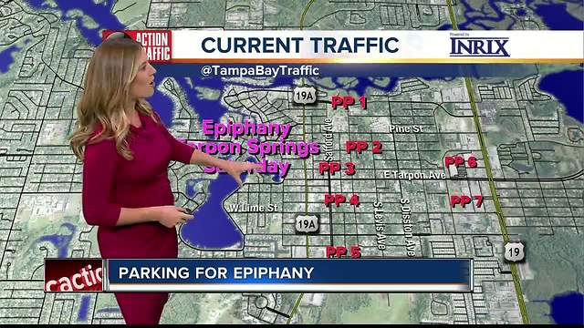 Parking for Epiphany celebration in Tarpon Springs