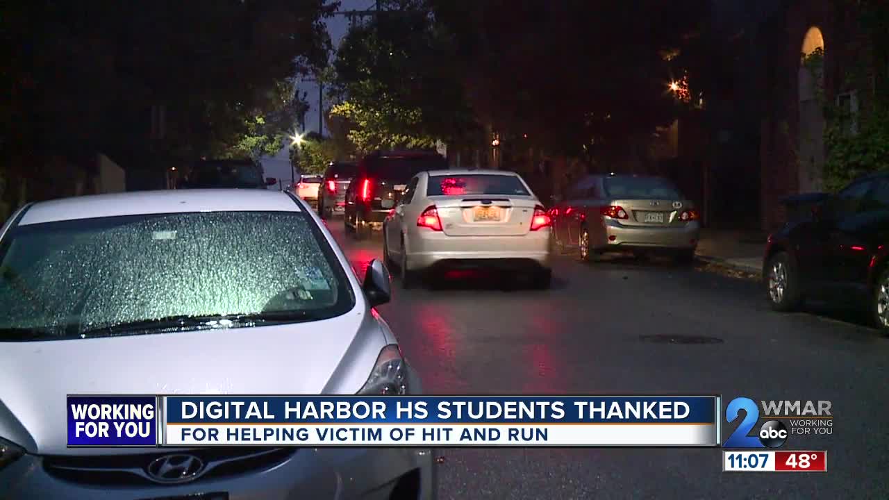 Digital Harbor HS students thanked for helping hit and run victim