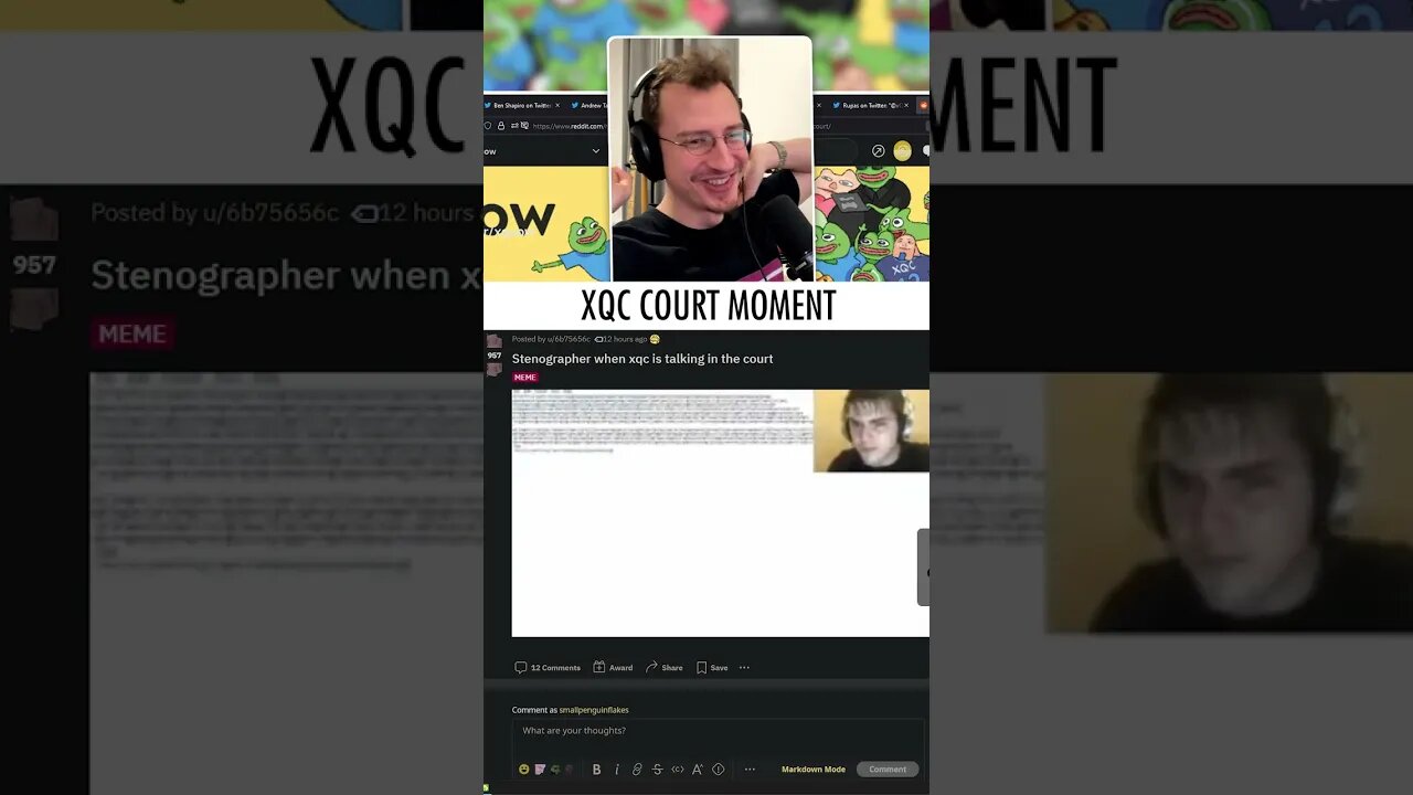 Stenographer will have a hard time with xQc 💀💀💀 #shorts