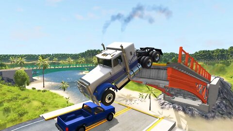 Cars vs Broken Bridge #2 – BeamNG.Drive