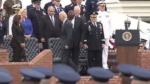 Joe Biden Shuffles On Stage For General Mark Milley's Retirement Ceremony