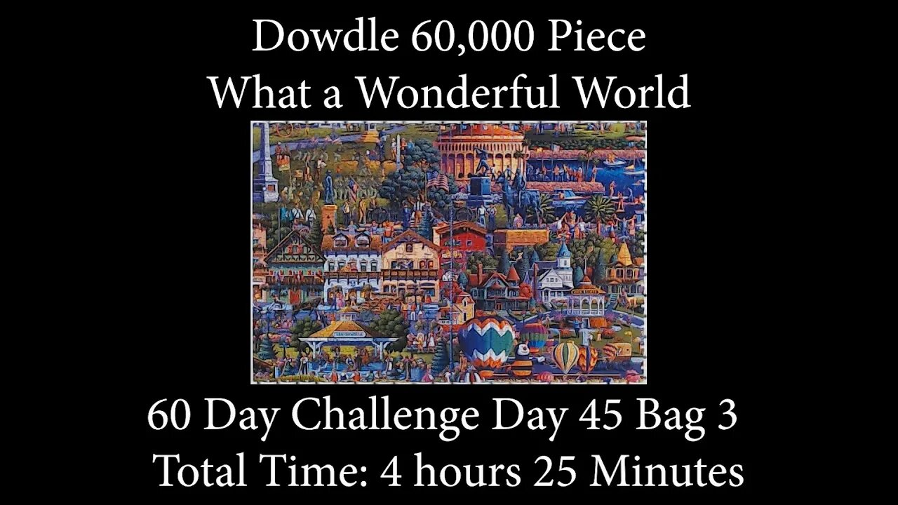 60,000 Piece Challenge What a Wonderful World Jigsaw Puzzle Time Lapse - Day 45 Bag 3!