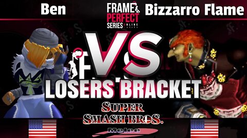 FPS2 Online Losers Top 32 - Ben (Sheik) vs. Bizzaro Flame (Ganondorf) - Smash Melee