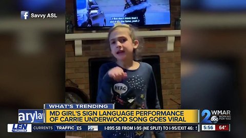 8-year-old deaf girl signing Carrie Underwood's song goes viral
