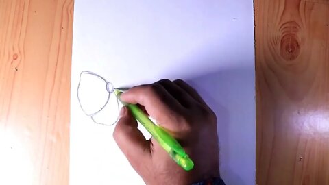 Simple pencil drawing beautiful Bird with Flower