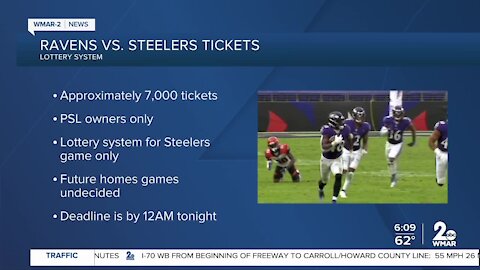 Lottery system for Ravens vs. Steelers game tickets